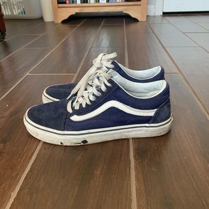 Suede Navy Blue Old Skool Low Top Vans